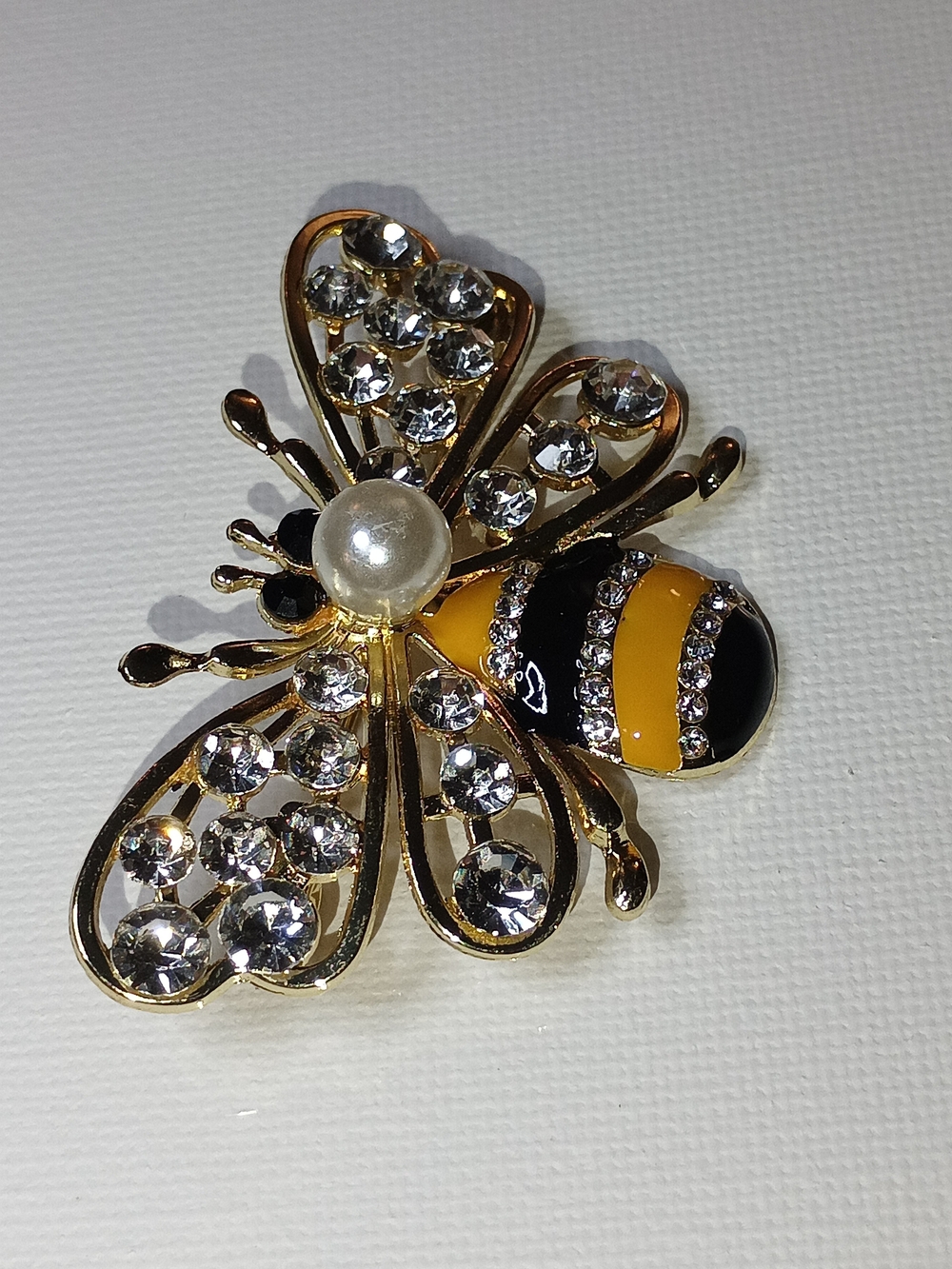 Bee Brooch with Crystal Accents